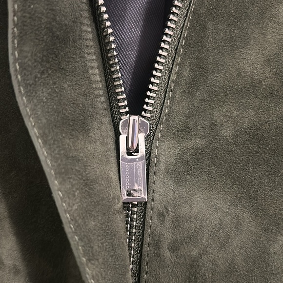 Theory Gloss Lamb Suede Belted Zip Up Utility Jacket Size 4 - Picture 3 of 15